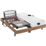 Vente - unique - lit �lectrique de relaxation lattes et plots + matelas m�moire de forme et bambou - ...
