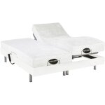 Lit �lectrique de relaxation tout plots + matelas m�moire de forme et bambou - 2 x 80 x 200 cm - blanc ...