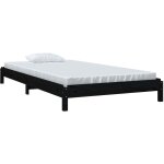 Lit empilable sans matelas noir 100x200 cm bois massif de pin vidaxl