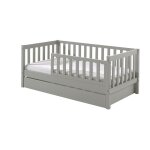 Lit enfant 70x140 cm avec tiroirs gris - riaz Lit enfant 70x140 cm avec tiroirs gris - riaz