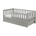 Lit enfant 70x140 cm avec tiroirs gris - riaz