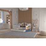 Nova confort - lit enfant banquette pat patrouille 80x160 avec sommier , matelas et tiroir blanc Nova confort - lit enfant banquette pat patrouille 80x160 avec sommier , matelas et tiroir blanc
