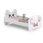 Viking choice - lit pour enfant - chat rose - 160x80 cm - avec matelas