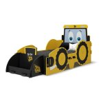 Lit enfant � clipser tractopelle ? dimensions 70x140 cm ? mdf ? sommier inclus ? montage sans outils ...