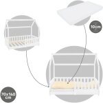 Ml - design - lit d'enfant design en forme maison 70x140 cm blanc avec matelas  mousse froide polyester, ...