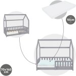 Ml - design - lit d'enfant design en forme maison 70x140 cm gris clair avec matelas à mousse froide polyester, ... Ml - design - lit d'enfant design en forme maison 70x140 cm gris clair avec matelas à mousse froide polyester, ...