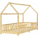 Dcoshop26 - lit pour enfant forme maison cabane avec barrire protection en bois de pin contreplaqu ...