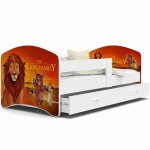 Lit enfant happy 80x160 blanc ? mdf �cologique ? sommier flex ? matelas mousse 7cm ? tiroir de rangement ...