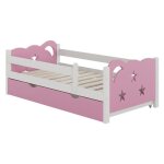 Lit pour enfant jessica, rose, 70x140 cm avec tiroir, sans matelas, vitalispa