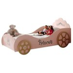 Paris prix - lit enfant princesse 'voiture' 90x200cm rose Paris prix - lit enfant princesse 'voiture' 90x200cm rose