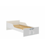 Kids literie - lit enfant pufi 80 x 160 ours blanc livr� avec sommiers