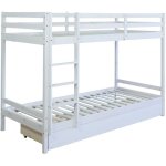 Décoshop26 - lit enfant superposé en bois avec sommier à lattes et tiroir 90x200 cm blanc lit06099 Décoshop26 - lit enfant superposé en bois avec sommier à lattes et tiroir 90x200 cm blanc lit06099