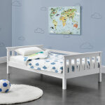 [en. casa] - lit d'enfant design nuuk en pin 140 x 70 cm blanc mat laqu