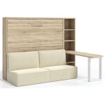 Les tendances - lit escamotable 140x190 canap etagere bureau prolok - canap beige - structure et faade ...
