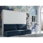 Les tendances - lit escamotable 160x200 avec canap tissu logia - canap gris clair - structure et faade ...