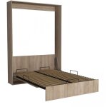 Lit escamotable dynamo chêne ouverture assistée et pied automatique, couchage 140200 cm Lit escamotable dynamo chêne ouverture assistée et pied automatique, couchage 140200 cm