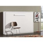 Lit escamotable horizontal 140x190 optima - coffrage gris anthracite - façade blanche Lit escamotable horizontal 140x190 optima - coffrage gris anthracite - façade blanche