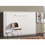 Les tendances - lit escamotable horizontal 90x190 optima - coffrage chocolat - fa�ade vison 3d