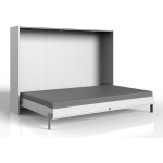 Lit escamotable horizontal coloris blanc - longueur 212 x hauteur 154 x profondeur 43 - 167 cm pegane ...