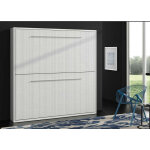 Les tendances - lit escamotable superpos chne blanc 2 couchages 80x190 spaky