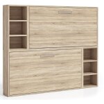 Les tendances - lit escamotable superpos avec niches de rangement briano - couchage 90x190 cm - coffrage ...