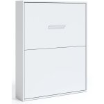 Lit escamotable vertical 140x190 chne blanc banila