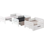 Lit volutif avec sommier pin massif blanc jeep 2 - modle sans tiroir