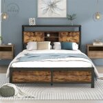 Retrok - lit avec fonction de rangement pour adolescents - lit double avec tte de lit  rangement et ...