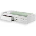 Idimex - lit fonctionnel en pin andrea, 90 x 200 cm, lasur� blanc