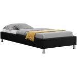 Lit futon simple nizza, 90 x 190 cm, avec sommier, revêtement en tissu noir Lit futon simple nizza, 90 x 190 cm, avec sommier, revêtement en tissu noir