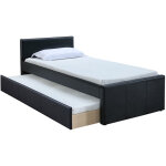 Miliboo - lit gigogne noir mat 90x190 cm macco Miliboo - lit gigogne noir mat 90x190 cm macco