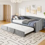 Lit gigogne 90x180 / 200cm, canap� lit convertible, sommier � lattes, lit banquette 2 places, lit adulte ...