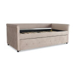Paris prix - lit gigogne capitonn 'antille' 90x190cm taupe