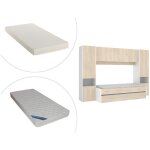 Vente - unique ? lit gigogne avec pont selena 90 x 190 cm ? ch�ne et blanc ? matelas mousse hypoallerg�nique ...