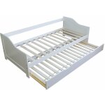 Décoshop26 - lit gigogne avec sommier à lattes banquette tiroir 90x200cm blanc lit06074 Décoshop26 - lit gigogne avec sommier à lattes banquette tiroir 90x200cm blanc lit06074