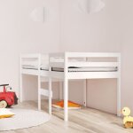 Vidaxl - lit haut blanc 90x200 cm bois de pin massif