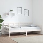 Lit de jour blanc bois massif de pin 90x190 cm
