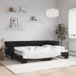 Lit de jour avec lit gigogne lit adulte canap� confortable noir 80x200 cm velours vidaxl