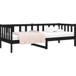 Lit de jour sans matelas noir 90x190 cm bois de pin massif vidaxl