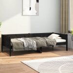 Lit de jour noir bois de pin massif 90x190 cm Lit de jour noir bois de pin massif 90x190 cm