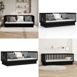 Lit de jour sans matelas noir 100x200 cm bois de pin massif - lit de jour - canap - lit - lit invit ...