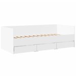 Lit de jour avec tiroirs blanc 100x200 cm bois d'ingnierie - vidaxl