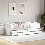 Lit de jour avec tiroirs sans matelas blanc 75x190 cm vidaxl