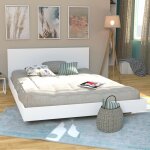 Le quai des affaires - lit loft 160x200 + 1 sommier + tte de lit / blanc / 202x164x75