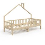 Vitalispa - lit de maison noemi, naturel bois, 90x200 cm