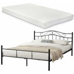Décoshop26 - lit en métal noir avec sommier lattes en métal et matelas 160x200cm tête incurvée 030002720 ... Décoshop26 - lit en métal noir avec sommier lattes en métal et matelas 160x200cm tête incurvée 030002720 ...