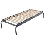 Lit m�tallique - 70x190 - 20 lattes bois - made in france - gain de place