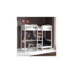 Les tendances - lit surlev 90x200 cm avec fauteuil et bureau blanc - pino