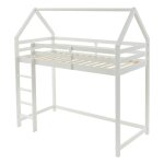 Lit mezzanine cabane 90 x 190 cm - pin massif - blanc - tarzia Lit mezzanine cabane 90 x 190 cm - pin massif - blanc - tarzia