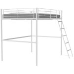 Lit mezzanine eliot 140 x 190 cm - m�tal - sommier inclus - blanc